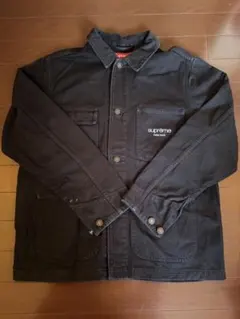 supreme ワークジャケット カバーオール シュプリーム Supreme~ 総柄ロゴ デニムジャケット L DENIM JACKET デニム