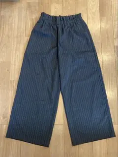 UNIQLO ストライプ リラックスワイドパンツ