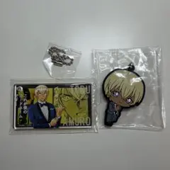 名探偵コナン　安室透 降谷零 アクリルブロック コナンランド　ラバーストラップ