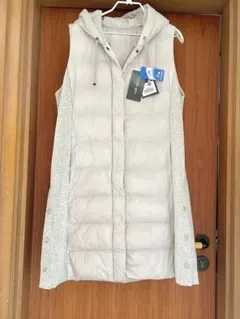 新品フード付き2wayベスト ライトグレー