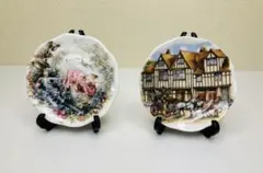 イギリス製ボーンチャイナ磁器ヴィンテージミニチュアコレクターズプレート飾り皿のサムネイル