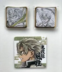 鬼滅の刃　ダイニング　スクエア缶バッジ　to go 柱展記念　コースター　実弥