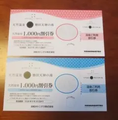 ★天然温泉 磐田天神の湯 割引券 1枚で2名利用可　2枚セット★のサムネイル