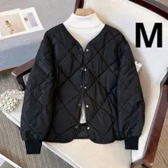 キルティング ジャケット ダウン アウター 大人気　黒　ブラック　あったか
