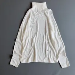 45R　コットンタートルニット　ガーゼ　R刺繍　プルオーバー　インナー　リブのサムネイル