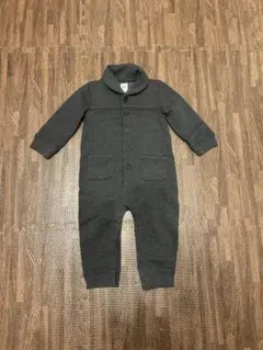 baby GAP ダークグレー 裏起毛カバーオール 12~18months