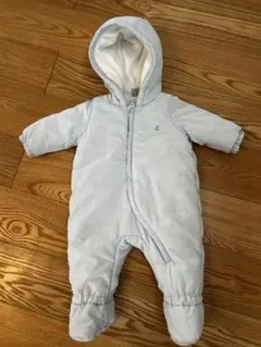 プチバトー★水色フード付きロンパース 75