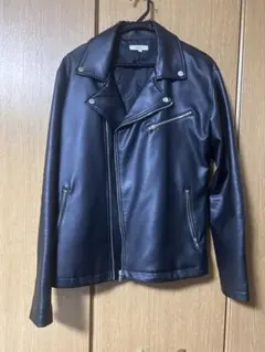 Nylaus ブラック ダブルライダースジャケット LL