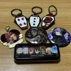 ツイステ まとめ売り 絆創膏 缶バッジ エンブレムチャーム メタルキーホルダー