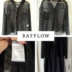 BAYFLOW 【ベイフロー】花柄レース長袖シャツブラウス ブラックフリーサイズのサムネイル