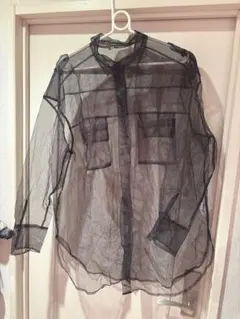 ZARA シースルー　シャツ　ブラック