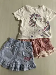 H&M ユニコーンTシャツとショートパンツセット100cm