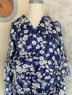森英恵　洗える着物　小紋 HANAE MORI（ハナエモリ） 色無地プレタ 洗える着物 百華 袷 ベージュ