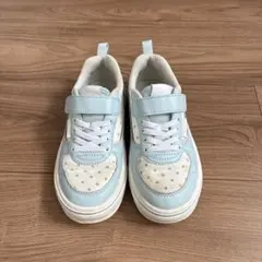 VANS キッズ スニーカー 19センチ　ライトブルー ドット柄　バンズのサムネイル
