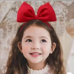 黒赤キュート ビックリボン カチューシャ ハロウィン魔女の宅急便 キキ 子供のサムネイル