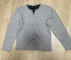 メンズ　リブ編み Vネック カットソー