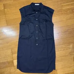 BALLSEY ノースリーブシャツワンピース 38 M ネイビー
