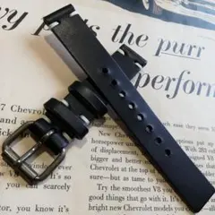 時計バンド　レザーベルト　ブラック　18㎜　20㎜　24㎜など　栃木レザー