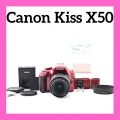 CanonKiss X50✨RED✨希少カラー✨一眼レフデビューに✨スマホ転送 CanonKiss X50✨RED✨希少カラー✨一眼レフデビューに✨スマホ転送