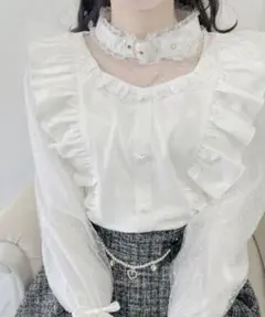 ROJITA チョーカー フリルブラウス ホワイトのサムネイル