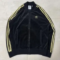 アディダス オリジナルス　ベロアトラックジャケットSST 黒×黄 Lサイズ