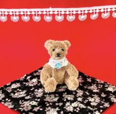 ミニチュア テディベア 4㎝　くま　小さなぬいぐるみ モールベア 水色ビジュー