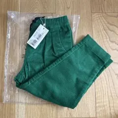 プチバトー　コーデュロイ　タック入りパンツ　グリーン
