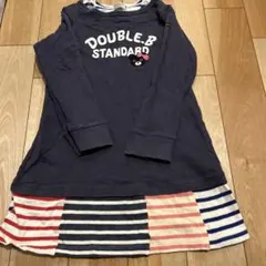 DOUBLE.B 長袖ワンピース ネイビー