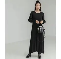 coca マキシニットワンピース short Black