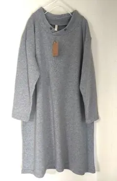 新品大きいサイズPianissimo杢グレーハトメ裏起毛スウェットチュニックLL