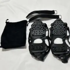 8갈래 아이젠, 미디엄 사이즈, 미끄럼 방지 핀 및 보관 가방 포함