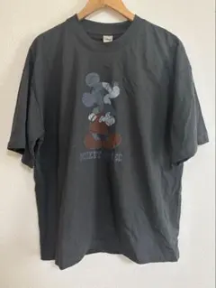 Disney ミッキーマウス ビンテージプリント Tシャツ Lサイズ スミクロ