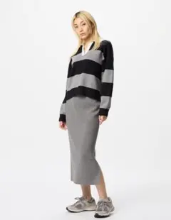 UNIQLO ユニクロ　スムースコットンブレンドスカート　グレー　L