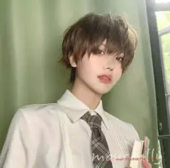 【最終値下げ】フルウイッグ　メンズ　ブラウン　ショート　耐熱　コスプレ　男女兼用