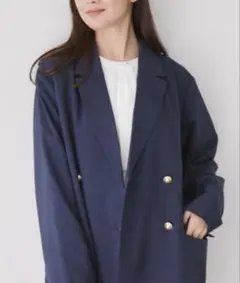 ネイビー ダブルボタン テーラードジャケット