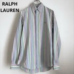Ralph Lauren ストライプ長袖シャツ ポニー刺繍 ボタンダウンシャツ