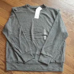 【UNIQLO 】ダークグレー ソフトニットフリースクルーネックT