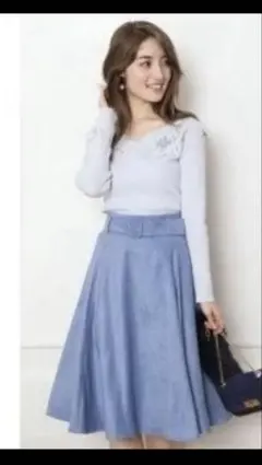 タグ付き❤️アプワイザーリッシェ フレアースカート ライトブルー サイズ1