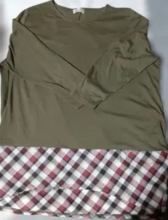 【最終値下げ】グリーン 長袖 Tシャツ 3L