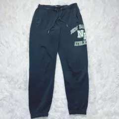 【希少デザイン】ニューバランス スウェットパンツ ネイビー M-L ビッグロゴ