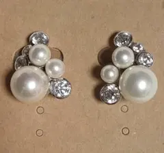 ete エテ イヤーカフ イヤリング パール ホワイト クリアストーン ビジュー