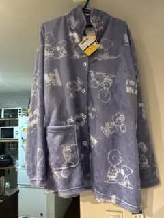 スヌーピー フリースパジャマ 紫色