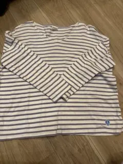 ORCIVAL☆長袖Tシャツ.白×紫ストライプ.サイズ1