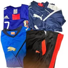 4点セット130】アディダス日本代表 #7 ＆ PUMAサッカーウェアまとめ売り