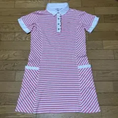 Munsingwear ピンクボーダーポロワンピース　Lサイズ　美品　日本製