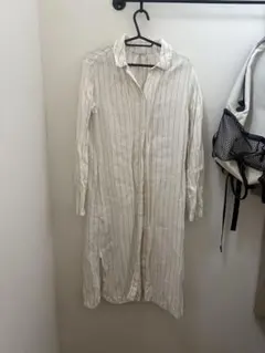DOORS ホワイトストライプ 長袖シャツワンピース