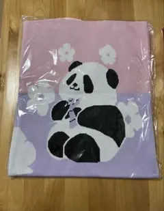 【新品・未使用品】パンダイラスト トートバッグ ショルダーバッグセット　ピンク紫