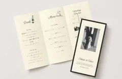 プロフィールブック　席次表　三つ折り　結婚式　ペーパーアイテム　結婚式アイテム