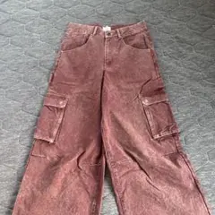 BlessU 赤 カーゴパンツ