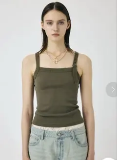 MOUSSY マウジー FADED BELT TANK ベルトタンク　KHAのサムネイル